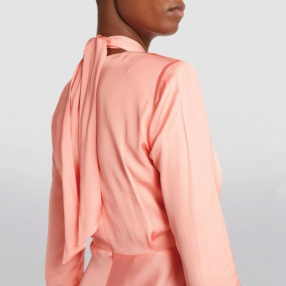 SANDRO Women's Pink Maldive Draped Crisscross Midi Dress Size 38 - Picture 4 of 12